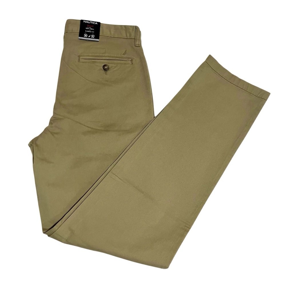 ✨Nautica Men’s Stretch Classic Fit Chino Khaki Pants | 30x32 | NWT | Soft Twill